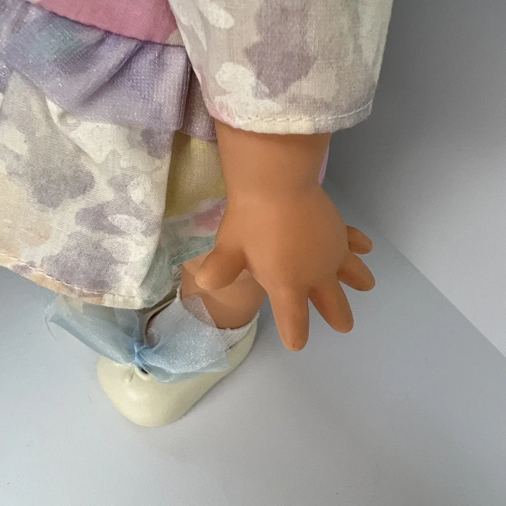 Vintage 1990 Galoob Baby Face So Shy Sherri #9 Green Eyes Pastel Dress